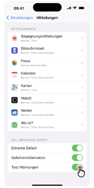 Screenshot von Einstellungen auf Apple iPhone