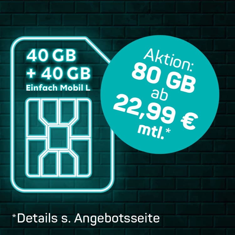 Leuchtende SIM-Karte mit Aktionsstörer